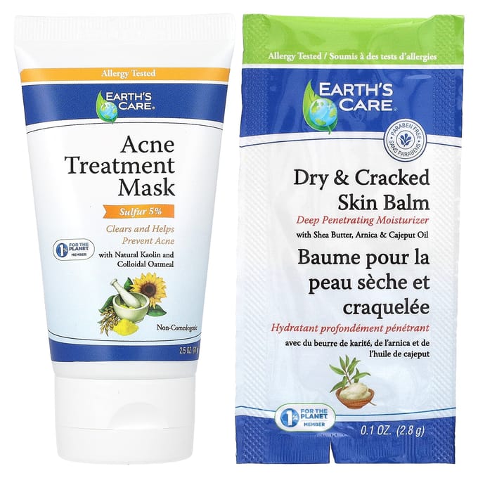 Earth's Care, Acne Treatment Beauty Mask, 2.5 oz (71 g) blue
