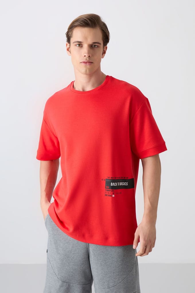 Overz nde Katoenmix Crew Neck T-Shirt
