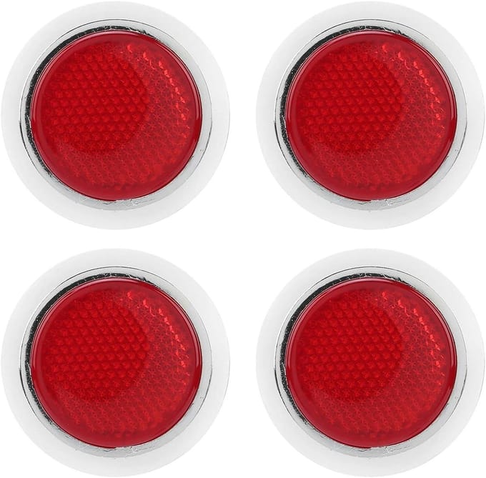 Solidchoice - Set van 4 Rode Reflectoren voor Auto en Motor, Veiligheid Verhoogend