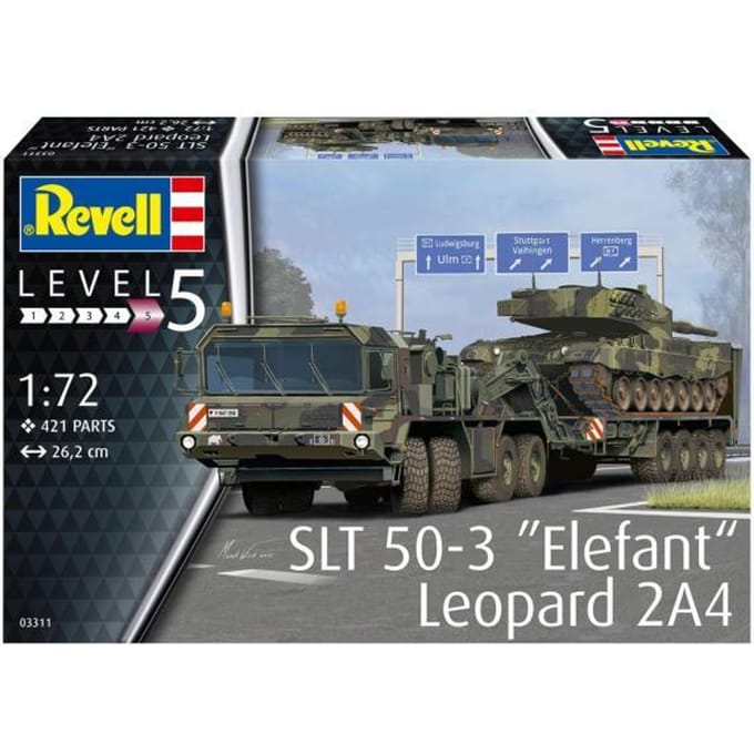 Revell Modelbouwpakket Militaire voertuigen - 03311 SLT 50-3 -Elefant- + Leopard 2A4 Plastic - 1:72 - Modelbouw
