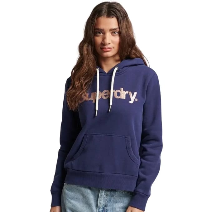 Dames Hoodie Superdry Metallic Core