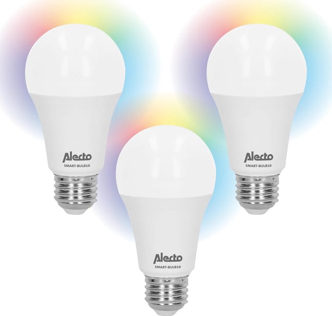 Alecto SMART-BULB10 TRIPLE - Smart Verlichting - Wifi LED lamp - Energiezuinig - 3 stuks