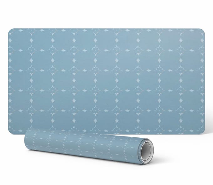 Decoratieve gaming bureaumat met geometrisch retropatroon 90x45 cm