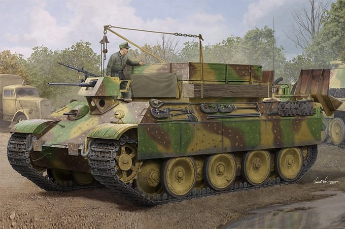 HobbyBoss Modelbouwpakket Militaire voertuigen - 84554 German Sd.Kfz.179 Bergepanther Ausf.G Late Version Plastic - 1:35 - Modelbouw