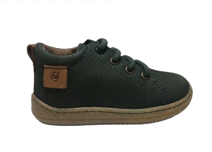 Naturino veters effen lederen sneakers Vento groen mt 20