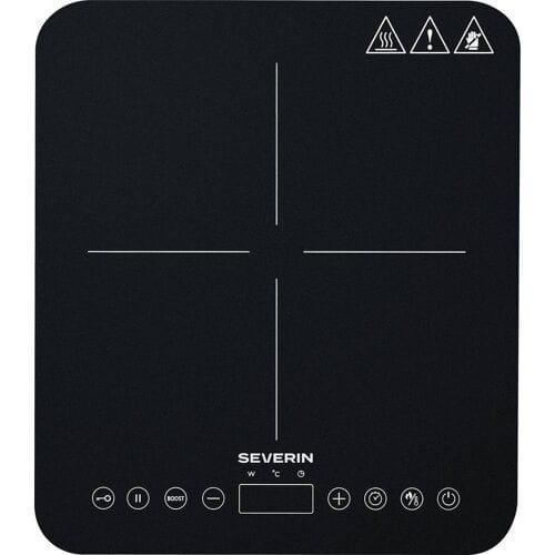 Severin KP 1025 Inductiekookplaat – 1-Pits – Ø22 cm – 10 Vermogensstanden – Touchbediening – Timer - Zwart