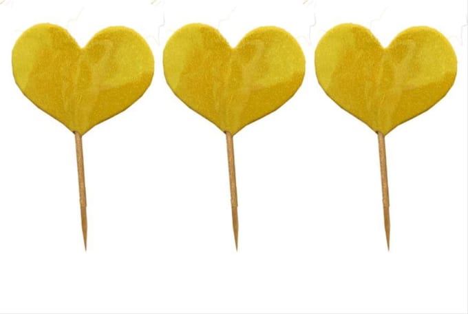Prikkers Hartjes Glitter Goud 12 stuks