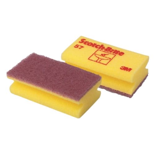 Schuurspons Scotch-Brite delicate oppervlakken 70x130mm geel 10 stuks