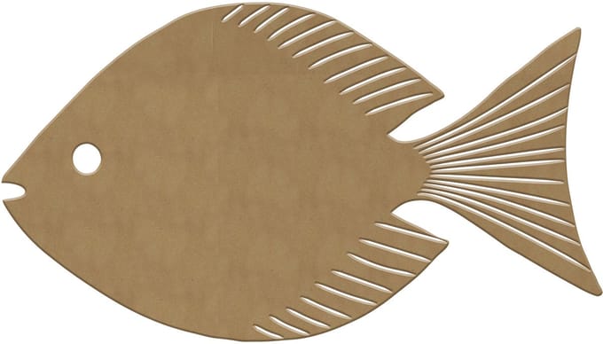 Gomille MDF figuur vis 31x15 cm duurzaam knutselmateriaal.