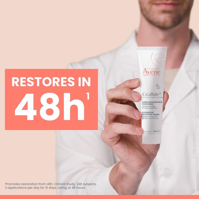 Avène Cicalfate+ Restorative Protective Cream 100ml – Moisturizer, Soothing, For Sensitive Skin, Copper-Zinc Complex, Suitable For Daily Skincare Routine