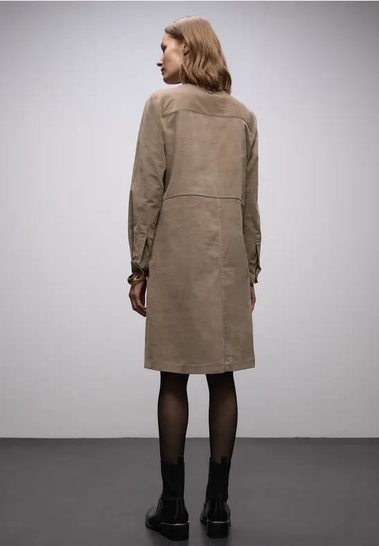 Corduroy jurk in effen kleur