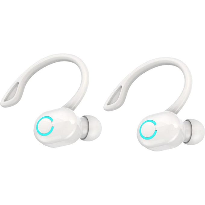 S10 Draadloze zakelijke hoofdtelefoon Oorhaak Bluetooth 5.2-headset met microfoon HIFI Stereo Stembediening Oortelefoon Waterdicht Ruisonderdrukking wit