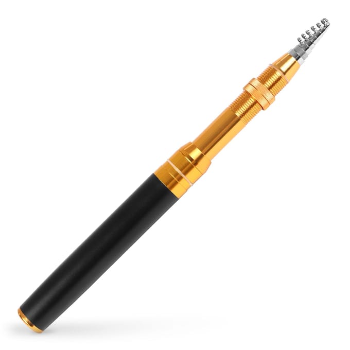 Stylo de poche télescopique canne à pêche Mini canne à pêche accessoires de pêche 1.8m / 6ft noir