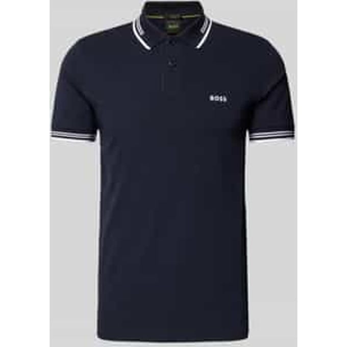 Slim fit poloshirt met labelprint, model 'Paul'