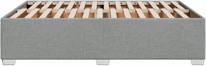 Twijfelaar Bedframe Gestoffeerd Lichtgrijs 140x200 cm met Lattenbodem