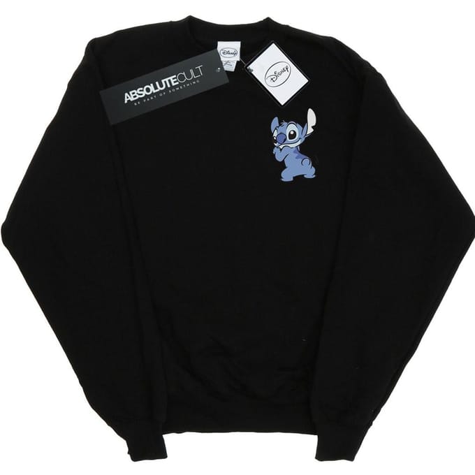 Disney Dames/Dames Lilo And Stitch Rugzijde Borstprint Sweatshirt (Zwart)