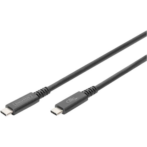 Digitus AK-300343-008-S USB-kabel USB 4.0 USB-C stekker, USB-C stekker 0.80 m Zwart Flexibel, Afgeschermd, Met USB