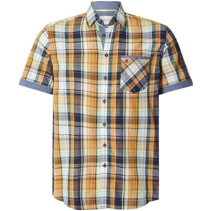Babista herren Overhemd Met Korte Mouwen - 45/46 - oranje - Plus Size