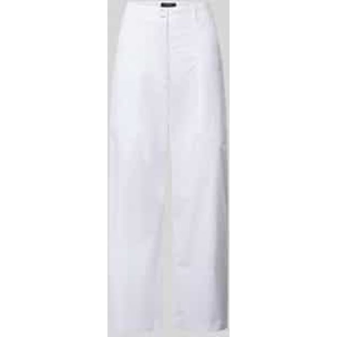 wide fit stoffen broek met opgestikte zakken