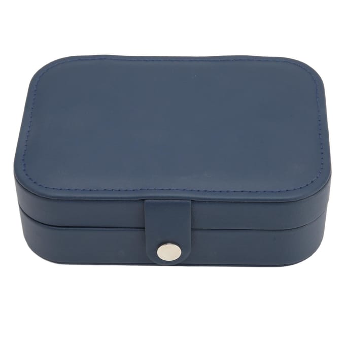 Draagbare Sieradendoos PU Leer Grote Capaciteit 2 Lagen Reizen Sieraden Organizer Koffer voor Ring gray