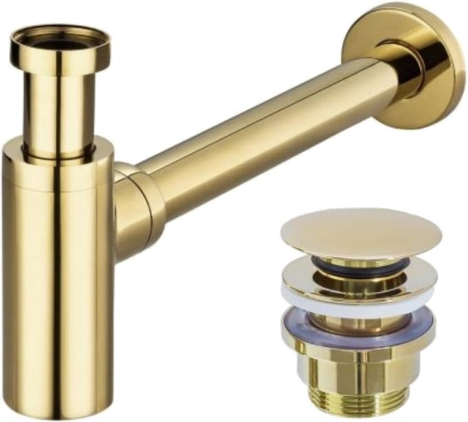 REA Wastafelsifon met afvoerplug - Goud