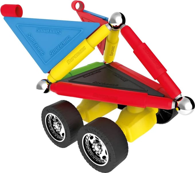 Magneet speelgoed Supermag Wheels 30 SM0653 Multikleur