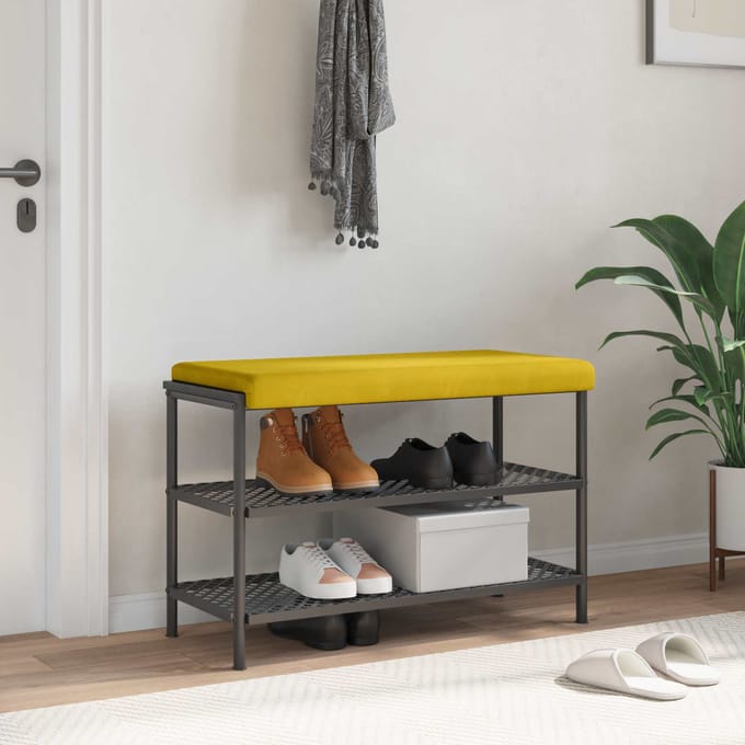 vidaXL - Bankkussen - fluweel - Geel - Diepte - 35 - cm
