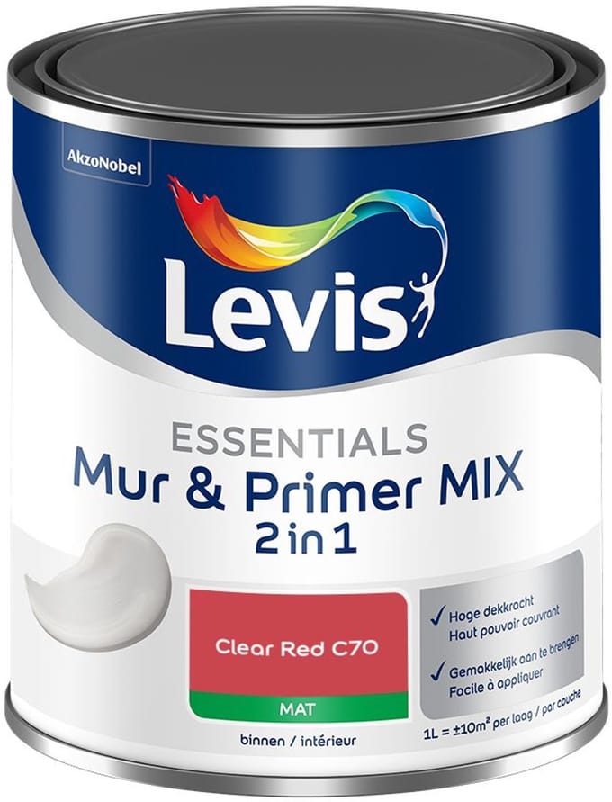 Levis - Essentials Mur & Primer Mix - Clear Red C70 - Mengverf - 1 L