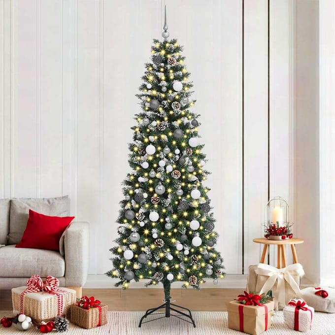 vidaXL Kunstkerstboom Groen 210 cm PVC en Plastic en Staal