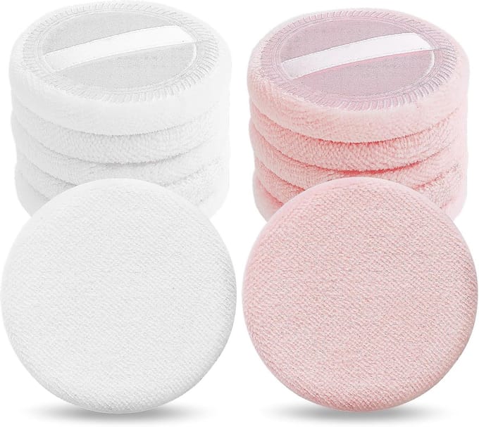 Famanu – Poederdonsjes set, 12 stuks, fluwelen make-up applicators voor setting powder en blush