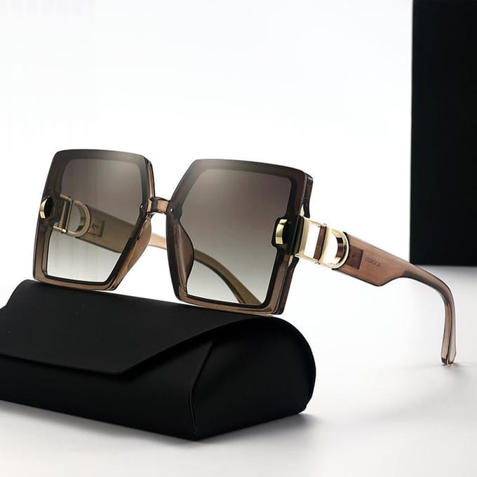 Nieuwe High-End D-Mill Zonnebril met Groot Montuur voor Dames(Ds-25022)