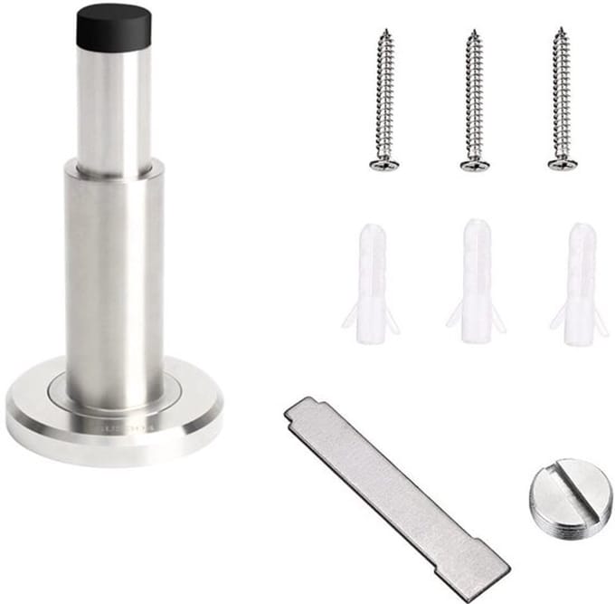 Dailygoody - Verstelbare Deurstop - Wandmontage - Zwart - Deurstopper
