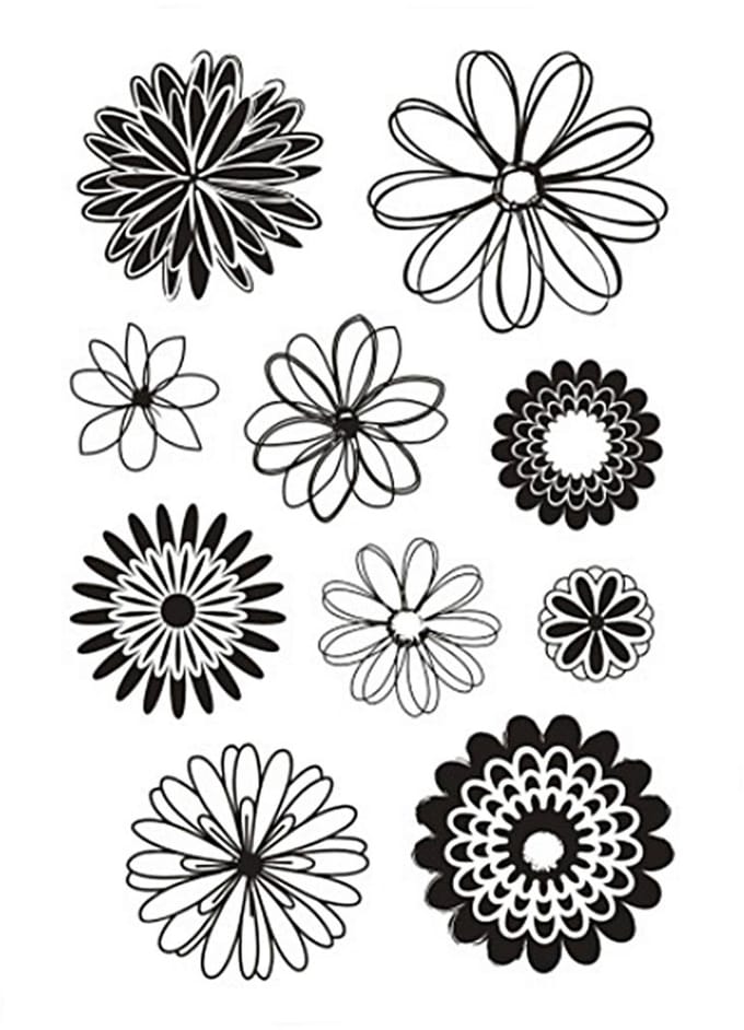 Silicone stempels, bloemen, vel 11x15,5 cm, 1 vel