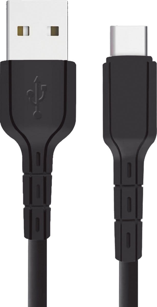USB C Oplaadkabel 2.4A - 1 Meter - Zwart - USB C naar USB-A Oplader Kabel