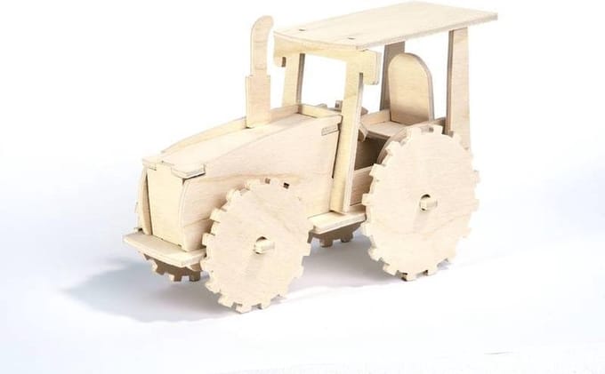Pebaro Houten bouwpakket Tractor 15,5 x 7 x 11 cm