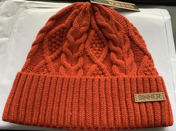 Sinner muts - wintermuts - oranje - Amber - gebreid