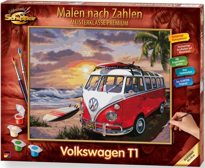 Schipper - Hobbypakket - schilderen op nummer - Volkswagen T1 - 40 x 50 cm