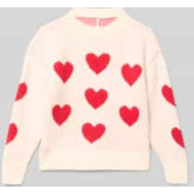 Loose fit gebreide pullover met all-over motief, model 'NAJA'
