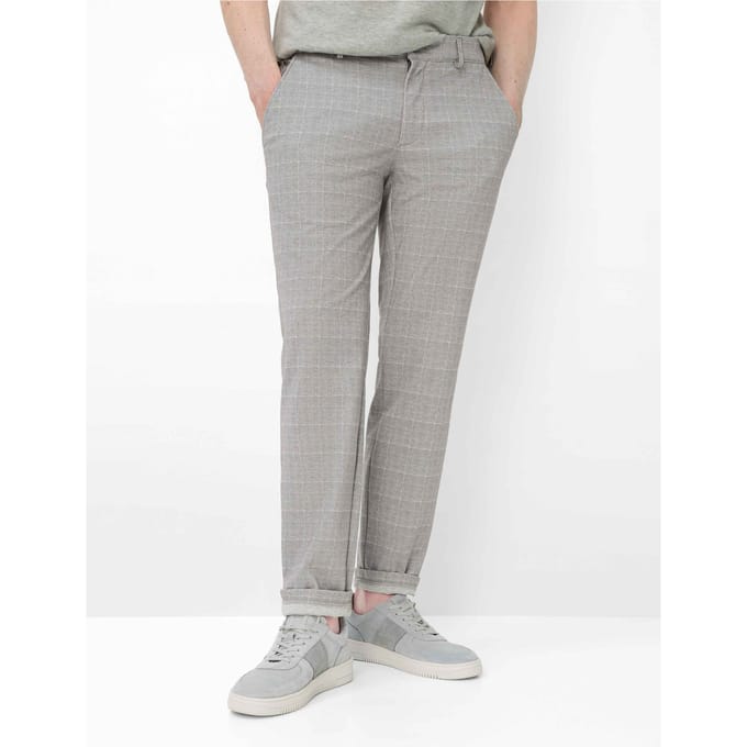 Eurex Heren Chino  Style THILO MINERAL CHECK, mediumgrijs, maat 30U
