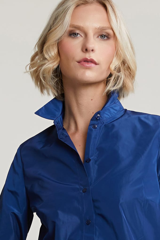 River Woods Blue Taffeta Blouse Long Sleeves Größe: 36 | Blusen Outlet | Damen | Blau