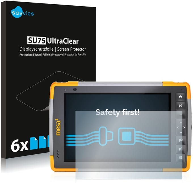 Savvies - Screenprotector voor Juniper Systems Mesa 2 Rugged Tablet - Folie Beschermfolie transparant 6 Stuks