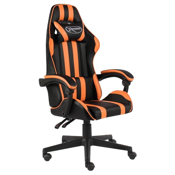 vidaXL - Racestoel - kunstleer - zwart - en - oranje