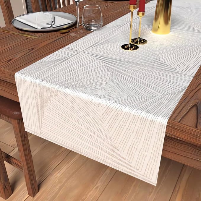 d'ocre, Tafelloper, 40 x 180 cm, luxury, wit