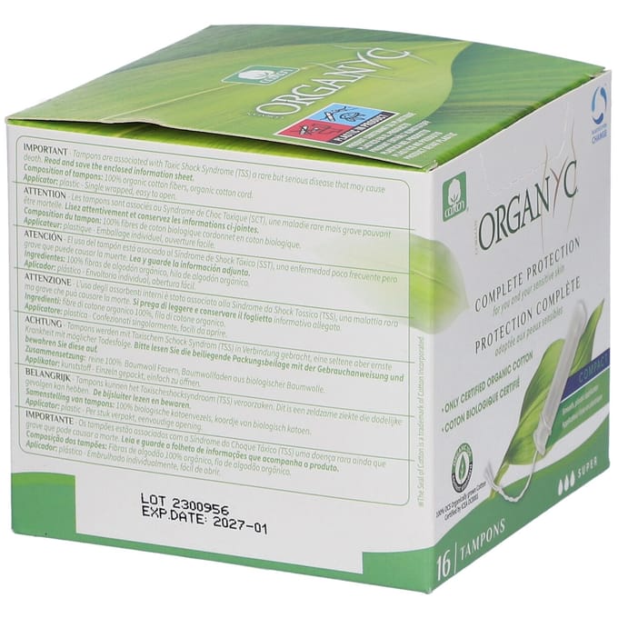 Organyc® Tampons Complete Protection Compact Super 16 Tamponades