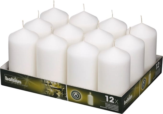 Bolsius - Horeca stompkaars - 130/68 - 12 stuks per verpakking - Wit
