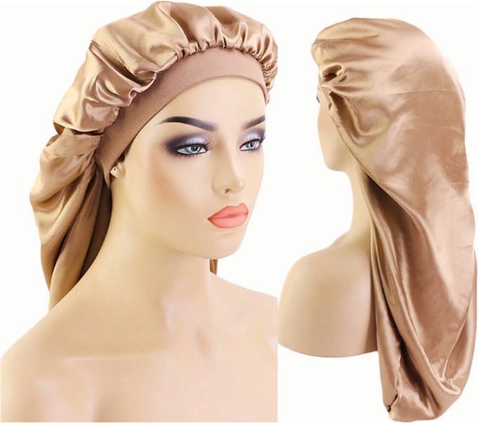 Satijnen Slaapmuts - Bonnet Satijn voor Lang Haar & Krullen - Satijnen Bonnet Dames - Extra Lang - Champi