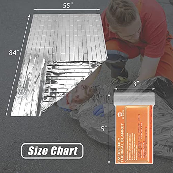 Thermodeken voor Overleven en Camping - 4-pack Mylar Dekens