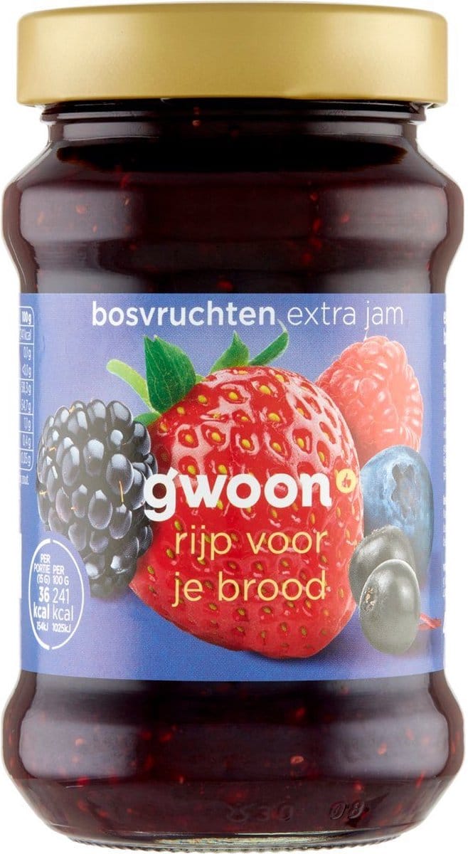 G'woon Extra Bosvruchtenjam 6 potten x 450 gram