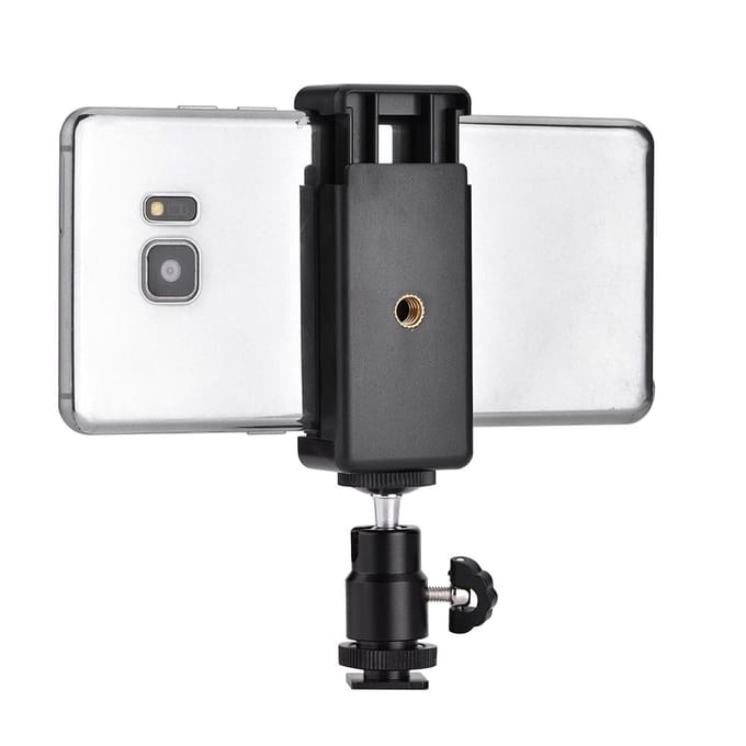 Telefoon Beugel Houder Clip Statief Mount Adapter met 360 Balhoofd voor iPhone Samsung gray