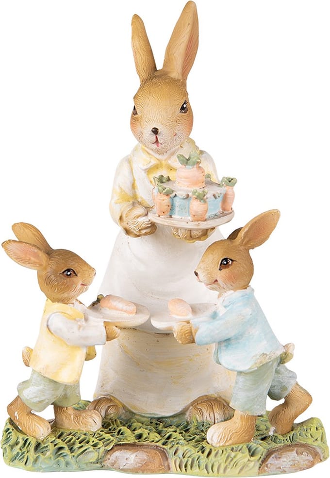 Clayre & Eef Beeld Konijn 15 cm Geel Bruin Polyresin